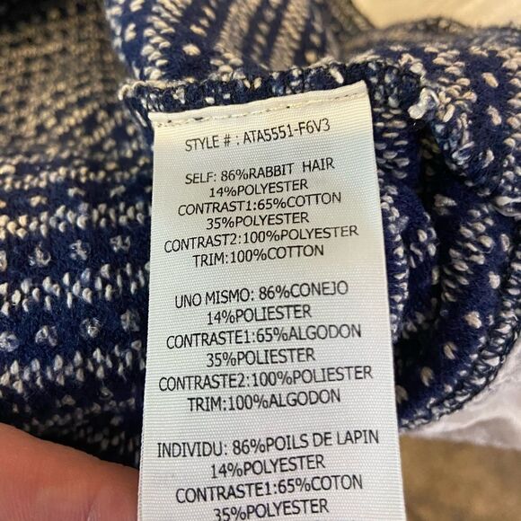 Anthropologie A’reve blue sweater with white lace ruffle size small - Picture 4 of 7